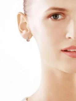Discount Apart Kolczyki z białego złota z diamentami - koła - 0,10 ct - próba 375