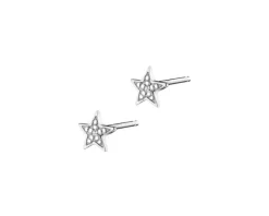 Apart Kolczyki z białego złota z diamentami - gwiazdy - 0,006 ct - próba 585< Kolczyki Z Diamentami