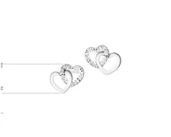 Apart Kolczyki z białego złota z diamentami - serca - 0,006 ct - próba 585< Wszystkie