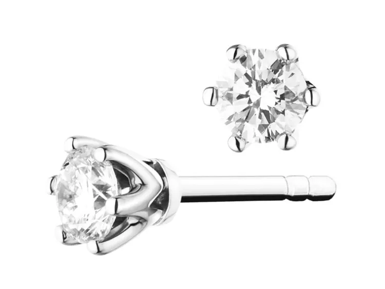 Clearance Apart Kolczyki z białego złota z brylantami - 0,15 ct - próba 750