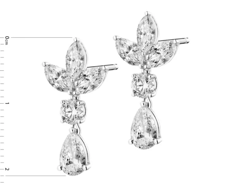 Discount Apart Kolczyki z białego złota z diamentami - 2,82 ct - próba 750