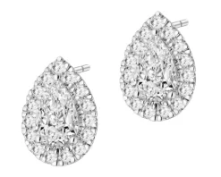 New Apart Kolczyki z białego złota z diamentami laboratoryjnymi - 1,27 ct - próba 585