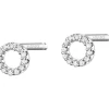 Apart Kolczyki z białego złota z diamentami - koła - 0,05 ct - próba 585