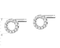 Apart Kolczyki z białego złota z diamentami - koła - 0,05 ct - próba 585
