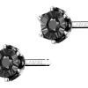 Apart Kolczyki z białego złota z czarnymi brylantami - 0,02 ct - próba 375< Kolczyki Z Diamentami