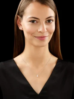 Discount Apart Kolczyki z białego złota z diamentami - 1,00 ct - próba 585