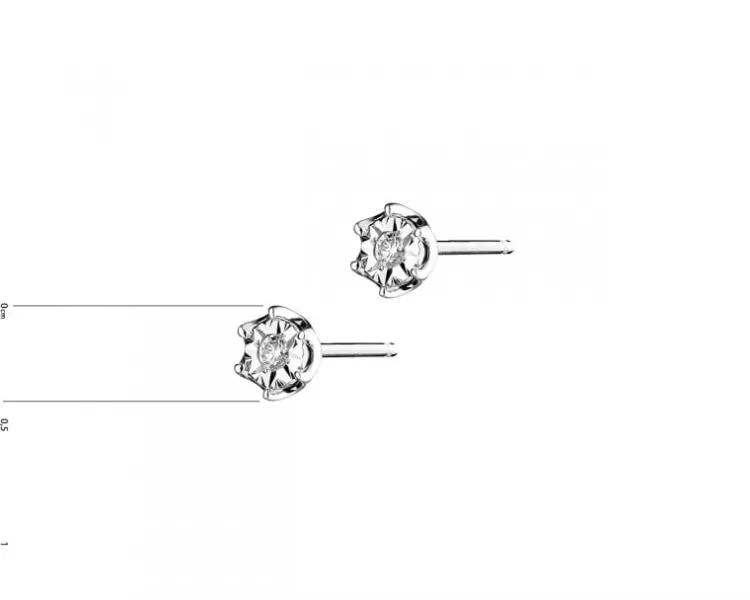 Outlet Apart Kolczyki z białego złota z brylantami - 0,02 ct - próba 375