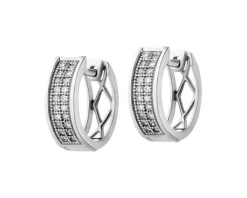Apart Kolczyki z białego złota z diamentami - koła - 0,14 ct - próba 585< Kolczyki Z Diamentami