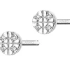 Discount Apart Kolczyki z białego złota z diamentami - 0,01 ct - próba 585