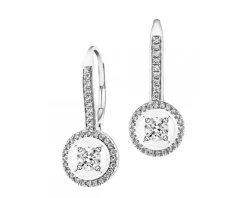 Outlet Apart Kolczyki z białego złota z diamentami - 0,33 ct - próba 585