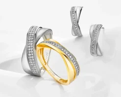 Apart Kolczyki z białego złota z diamentami - 0,08 ct - próba 585< Kolczyki Z Diamentami