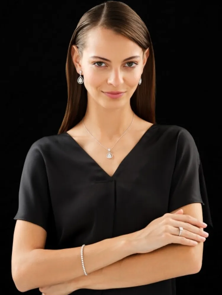 Discount Apart Kolczyki z białego złota z brylantami - 2,29 ct - próba 585
