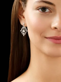 New Apart Kolczyki z białego złota z brylantami - 0,70 ct - próba 585
