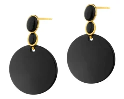 Sale Artelioni Kolczyki z mosiądzu pozłacane z agatami