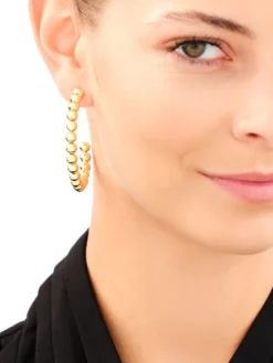 Elixa Kolczyki z mosiądzu pozłacane - kulki< Wszystkie