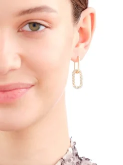 Clearance Artelioni Kolczyki z mosiądzu pozłacane ze szklanymi detalami