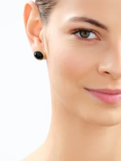 Artelioni Kolczyki z mosiądzu pozłacane z agatami< Wszystkie