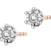 Best Apart Kolczyki z różowego i białego złota z brylantami - 0,05 ct - próba 585