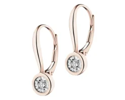 Apart Kolczyki z różowego i białego złota z brylantami - 0,10 ct - próba 585< Kolczyki Z Diamentami