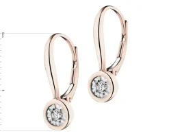 Apart Kolczyki z różowego i białego złota z brylantami - 0,10 ct - próba 585< Kolczyki Z Diamentami