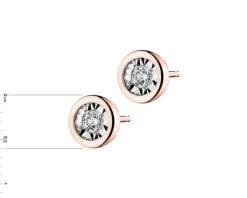 Apart Kolczyki z różowego i białego złota z brylantami - 0,10 ct - próba 585< Kolczyki Z Diamentami