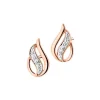 Apart Kolczyki z różowego złota z brylantami - 0,01 ct - próba 585< Kolczyki Z Diamentami
