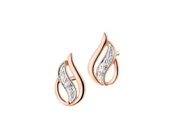 Apart Kolczyki z różowego złota z brylantami - 0,01 ct - próba 585< Kolczyki Z Diamentami