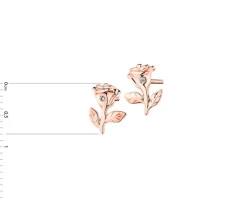 Apart Kolczyki z różowego złota z diamentami - róże - 0,006 ct - próba 375< Wszystkie