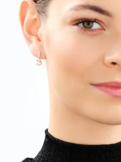 Best Apart Kolczyki z różowego złota z diamentami i morganitami - próba 585