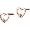 Apart Kolczyki z różowego złota z diamentami - serca - 0,008 ct - próba 375< Kolczyki Z Diamentami