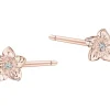 Discount Apart Kolczyki z różowego złota z diamentami - kwiaty - 0,008 ct - próba 375