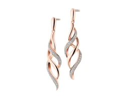 Discount Apart Kolczyki z różowego złota z diamentami - 0,13 ct - próba 585