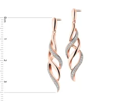 Discount Apart Kolczyki z różowego złota z diamentami - 0,13 ct - próba 585