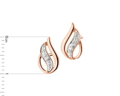 Online Apart Kolczyki z różowego złota z brylantami - 0,01 ct - próba 375