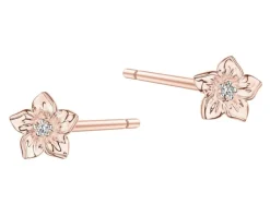Apart Kolczyki z różowego złota z diamentami - kwiaty - 0,008 ct - próba 585< Wszystkie