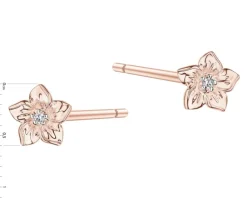 Apart Kolczyki z różowego złota z diamentami - kwiaty - 0,008 ct - próba 585< Wszystkie