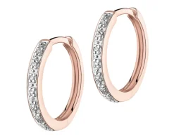Apart Kolczyki z różowego złota z diamentami - koła - 0,04 ct - próba 375< Kolczyki Z Diamentami