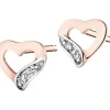 Apart Kolczyki z różowego złota z diamentami - serca - 0,008 ct - próba 375< Wszystkie