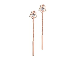 Apart Kolczyki z różowego złota z diamentami - kwiaty - 0,006 ct - próba 375< Wszystkie