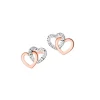 Apart Kolczyki z różowego złota z diamentami - serca - 0,006 ct - próba 585< Kolczyki Z Diamentami