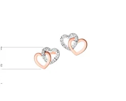 Apart Kolczyki z różowego złota z diamentami - serca - 0,006 ct - próba 585< Kolczyki Z Diamentami