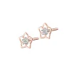 Discount Apart Kolczyki z różowego złota z diamentami  - kwiaty - 0,006 ct - próba 375