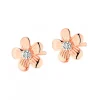 Outlet Apart Kolczyki z różowego złota z diamentami - kwiaty - 0,008 ct - próba 585