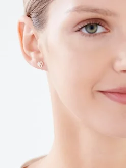 Clearance Apart Kolczyki z różowego złota z diamentami - serca - 0,005 ct - próba 375