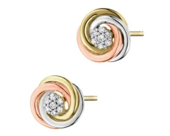 Apart Kolczyki z żółtego, białego i różowego złota z diamentami - 0,08 ct - próba 585< Wszystkie