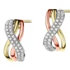 Best Apart Kolczyki z żółtego, białego i różowego złota z diamentami - 0,23 ct - próba 585