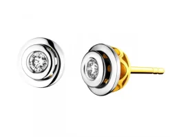 Apart Kolczyki z żółtego i białego złota z brylantami - 0,15 ct - próba 585< Wszystkie