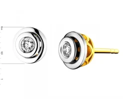 Apart Kolczyki z żółtego i białego złota z brylantami - 0,15 ct - próba 585< Wszystkie