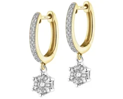 New Apart Kolczyki z żółtego i białego złota z diamentami - 0,30 ct - próba 585