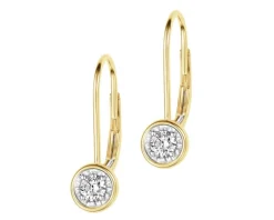 Apart Kolczyki z żółtego i białego złota z brylantami - 0,17 ct - próba 585< Wszystkie